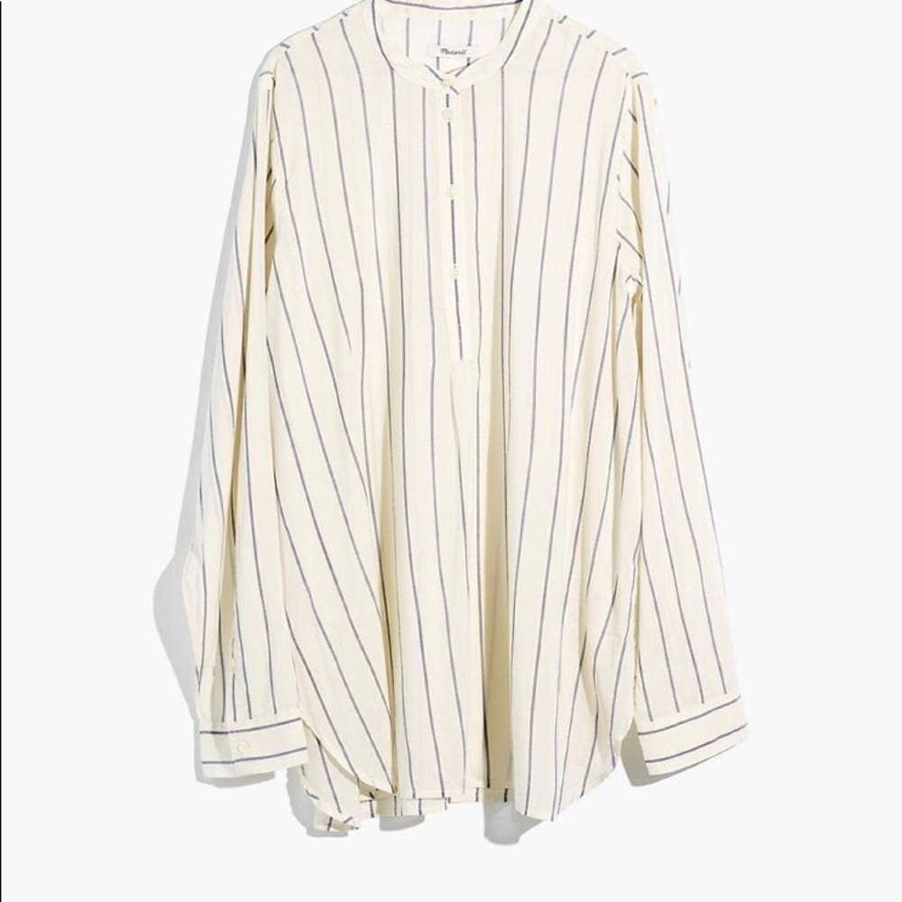 Madewell Tunic Popover Shirt in Stripe Size XS